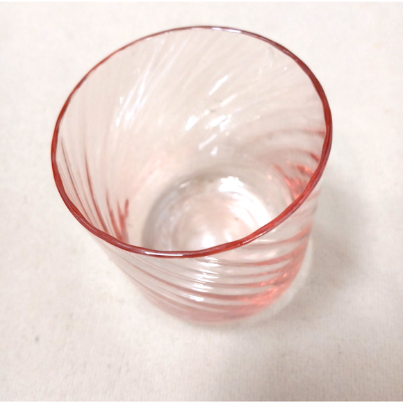 Vintage Cristal D'Arques Durand Rosaline Pink Swirl Tumbler Short Water Glass - Picture 2 of 10